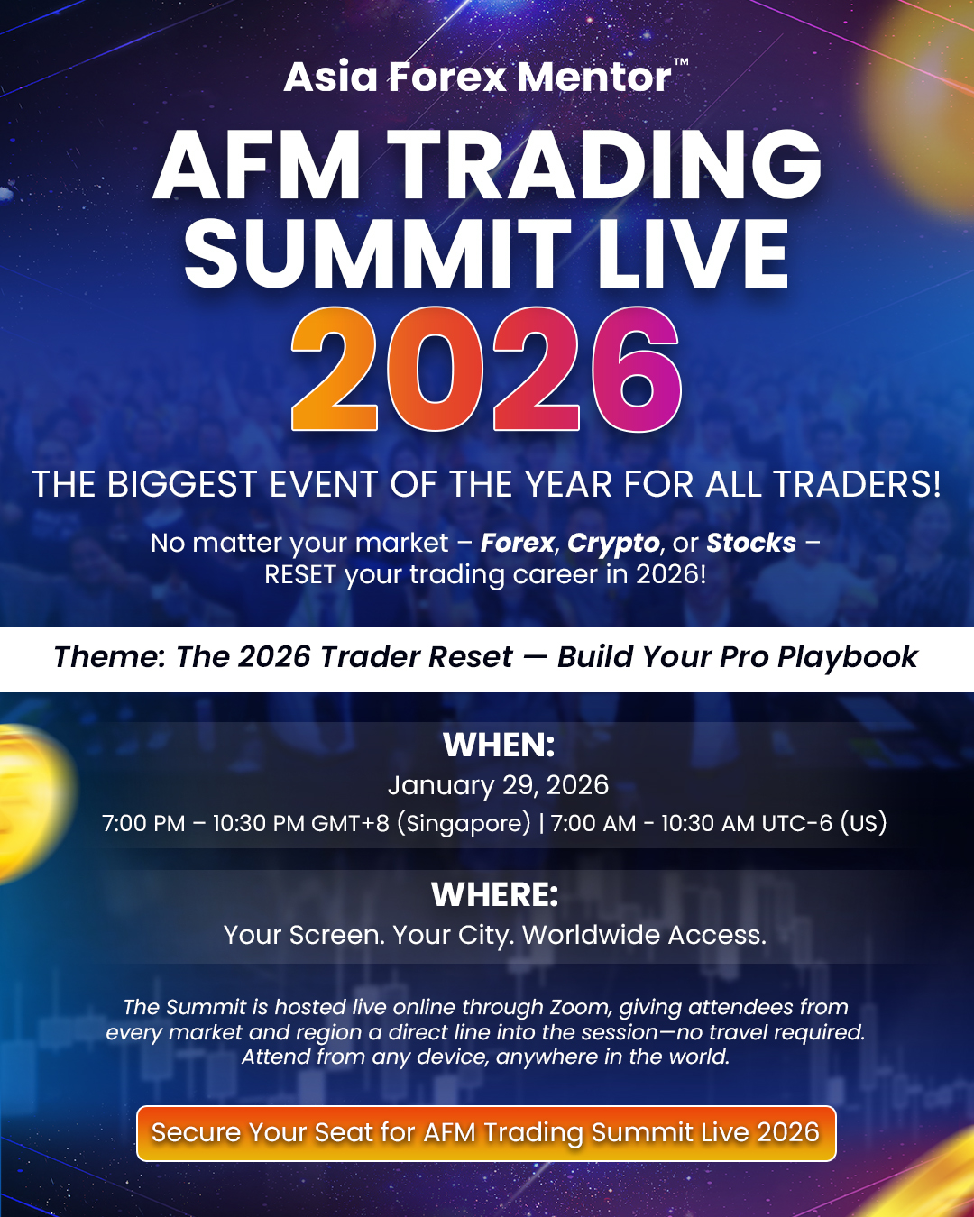 Asia Forex Mentor Announces AFM Trading Summit Live 2026 &ndash; A Free Flagship Global Online Event Setting the 2026 Playbook for Traders and Investors