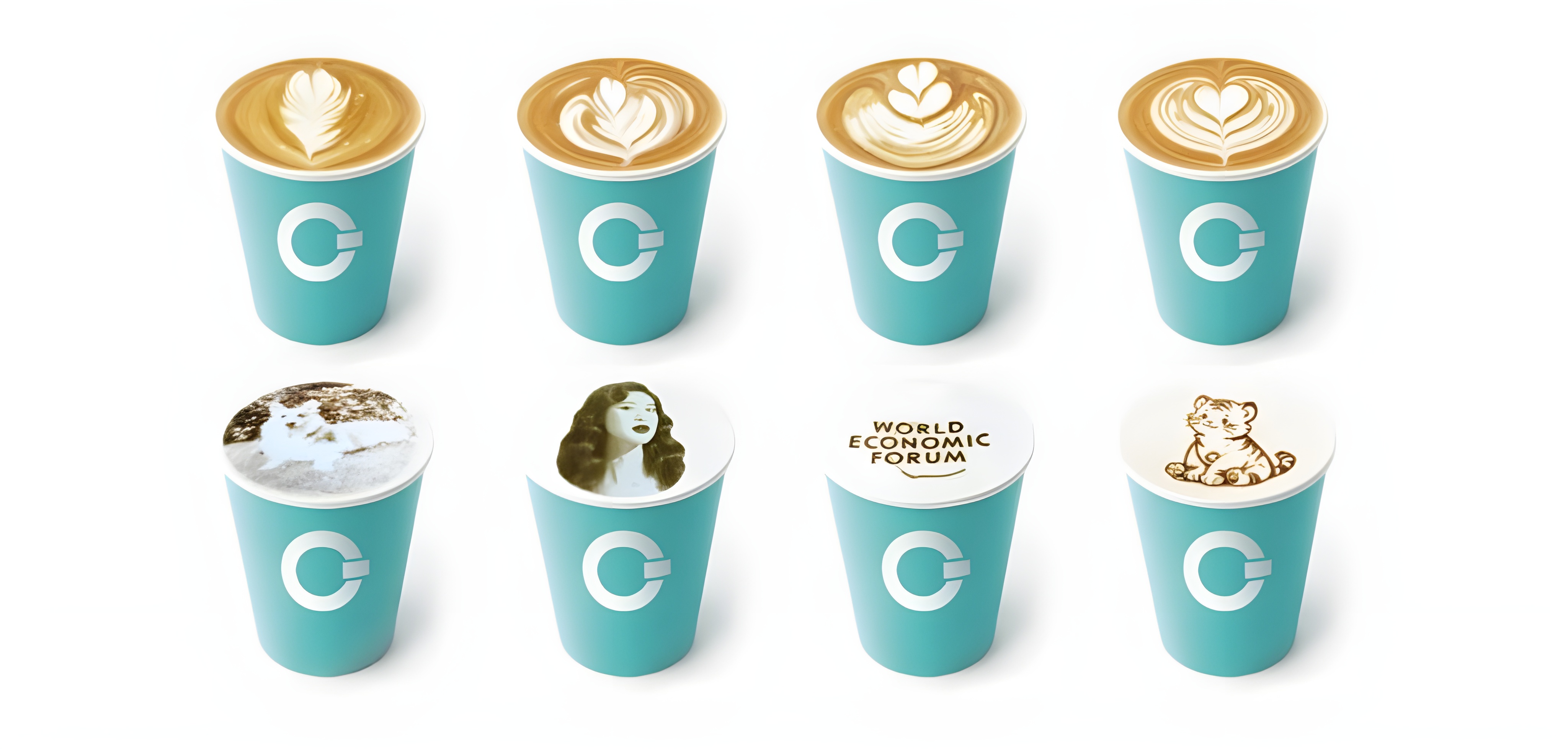 Pr&auml;sentation der Latte-Art des COFEPLUS-Roboter-Kaffees