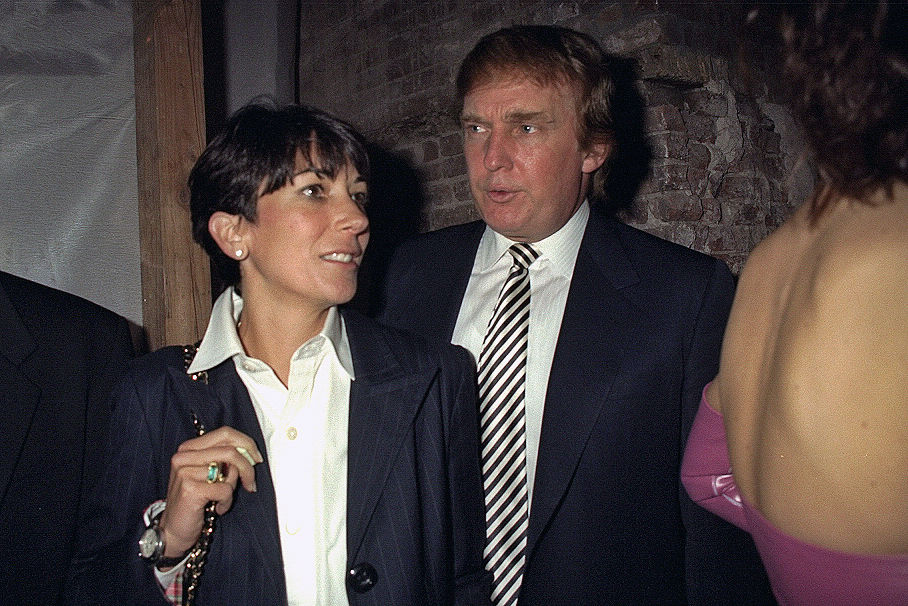 Thursday, October 30, 1997: Ghislaine Maxwell and Donald Trump attend the 50th Anniversary of the Ford Modeling Agency.