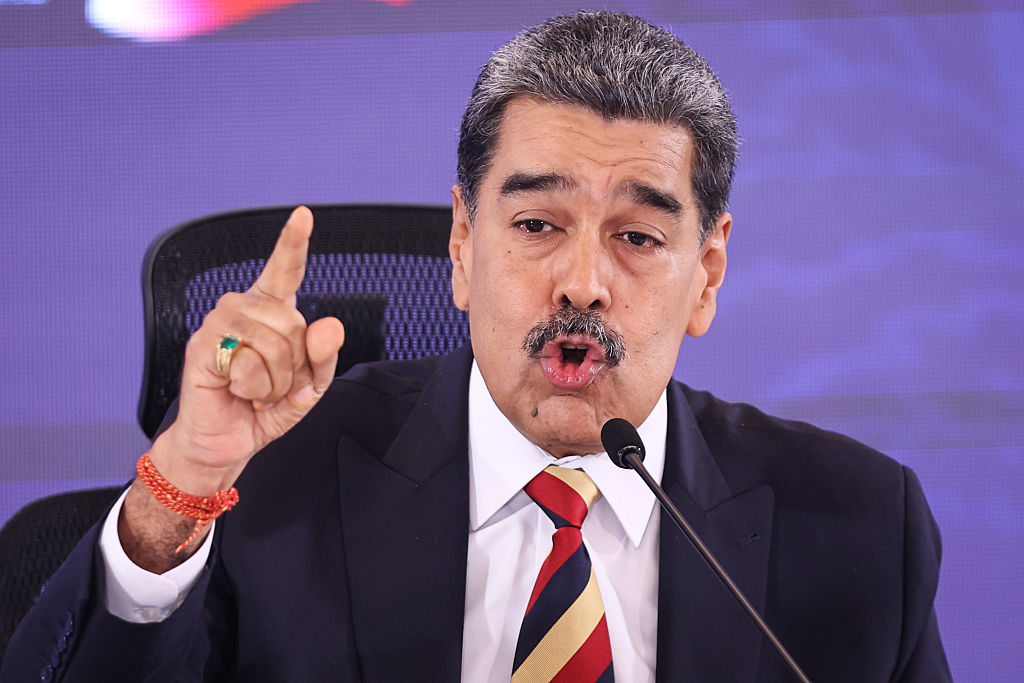 Nicolas Maduro Addresses The Media In Caracas