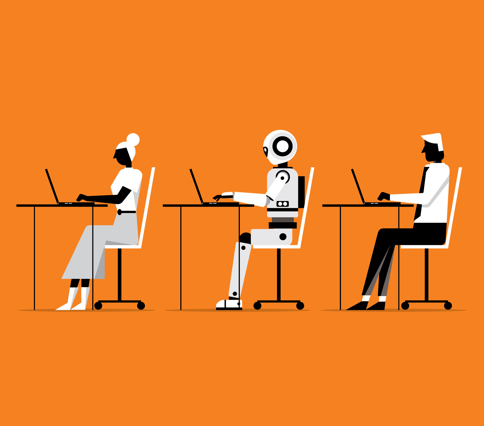 Businesswoman vs Robot