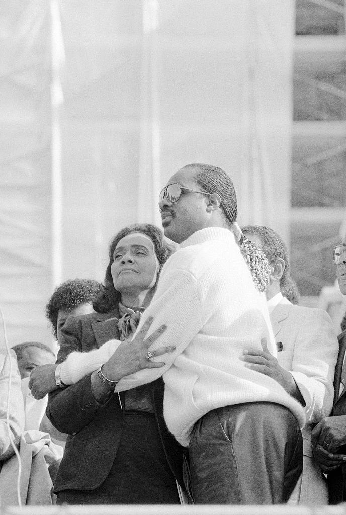 Stevie Wonder Embracing Coretta King