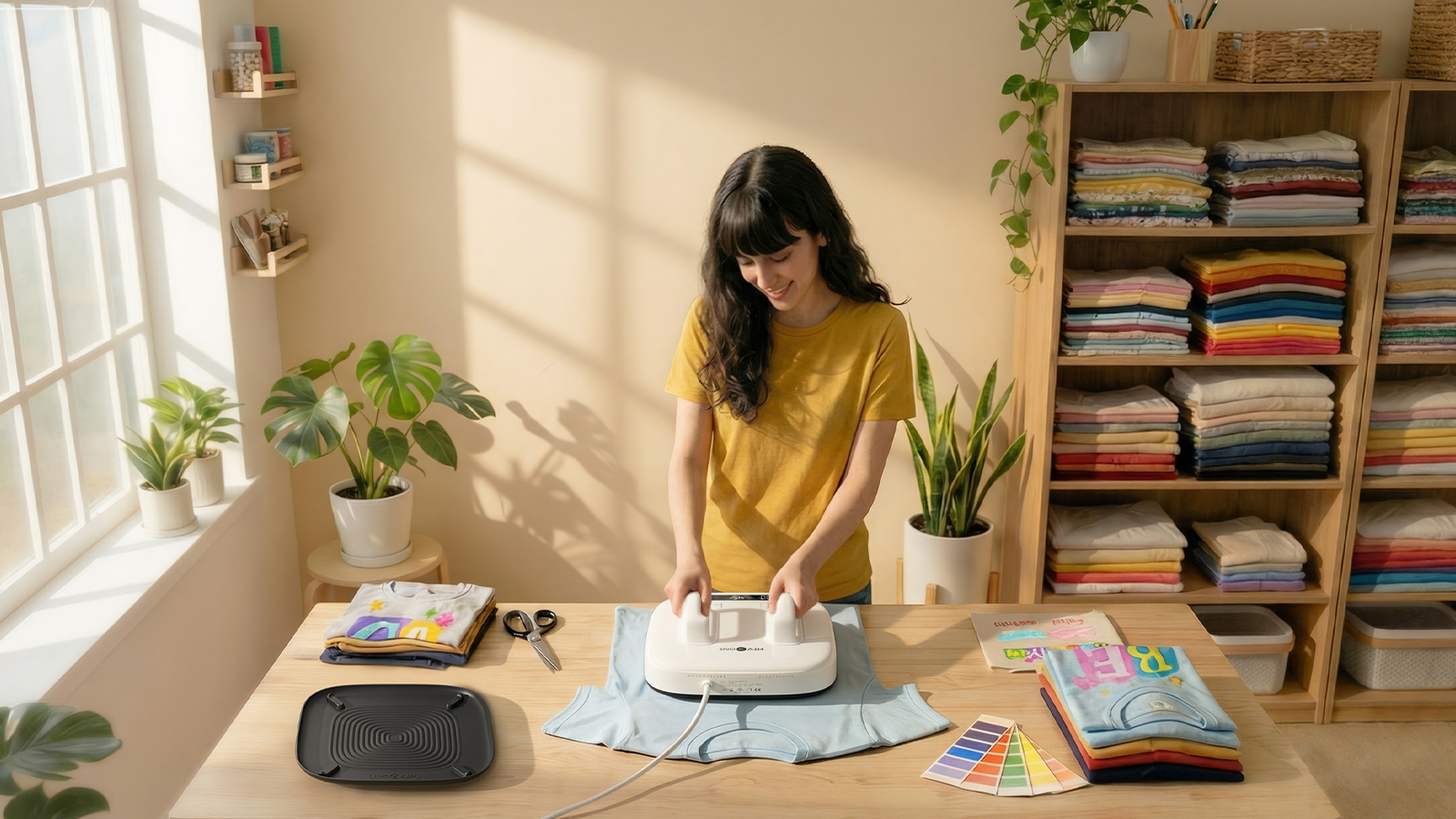 HTVRONT 10&times;10in Heat Press V2 dengan piringan panas serbaguna untuk pengrajin DIY dan penjual skala kecil.