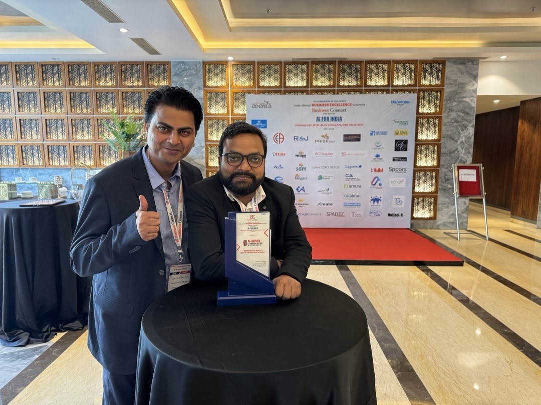 Receiving the Business Connect India Award