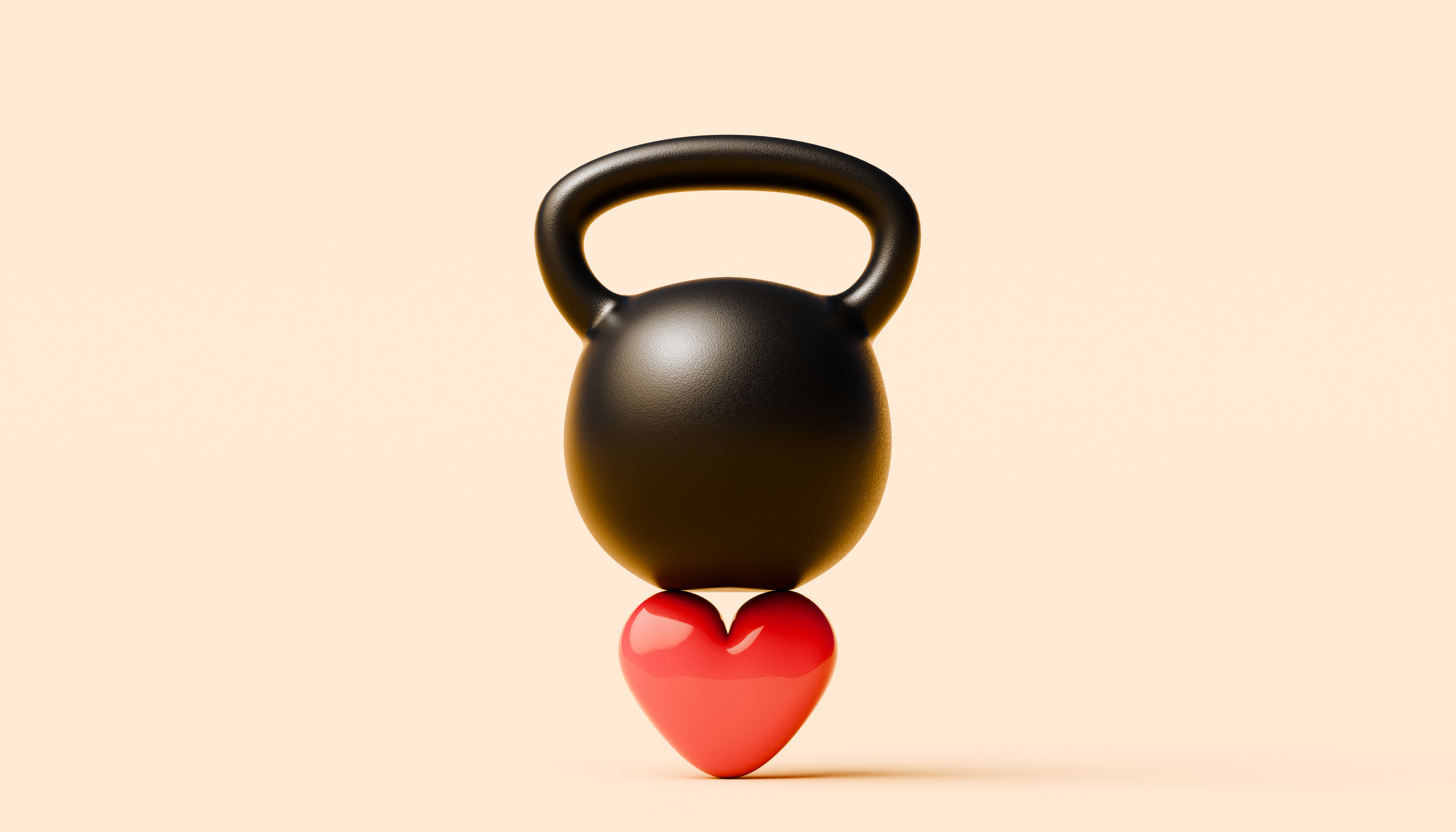 น้ำหนักบนรูปหัวใจสีแดง