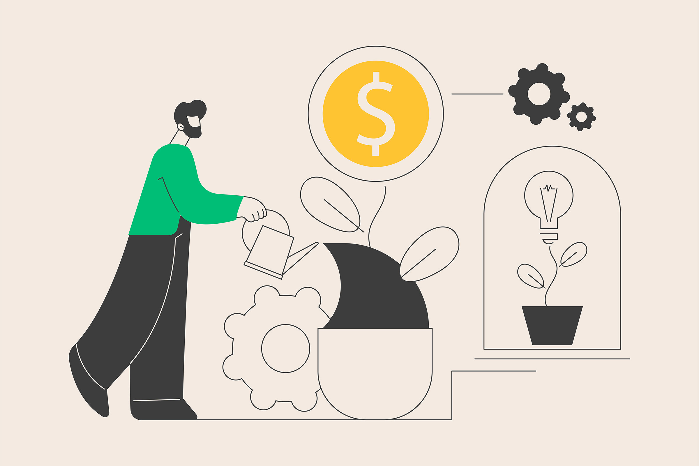 Business incubator abstract concept vector illustration.