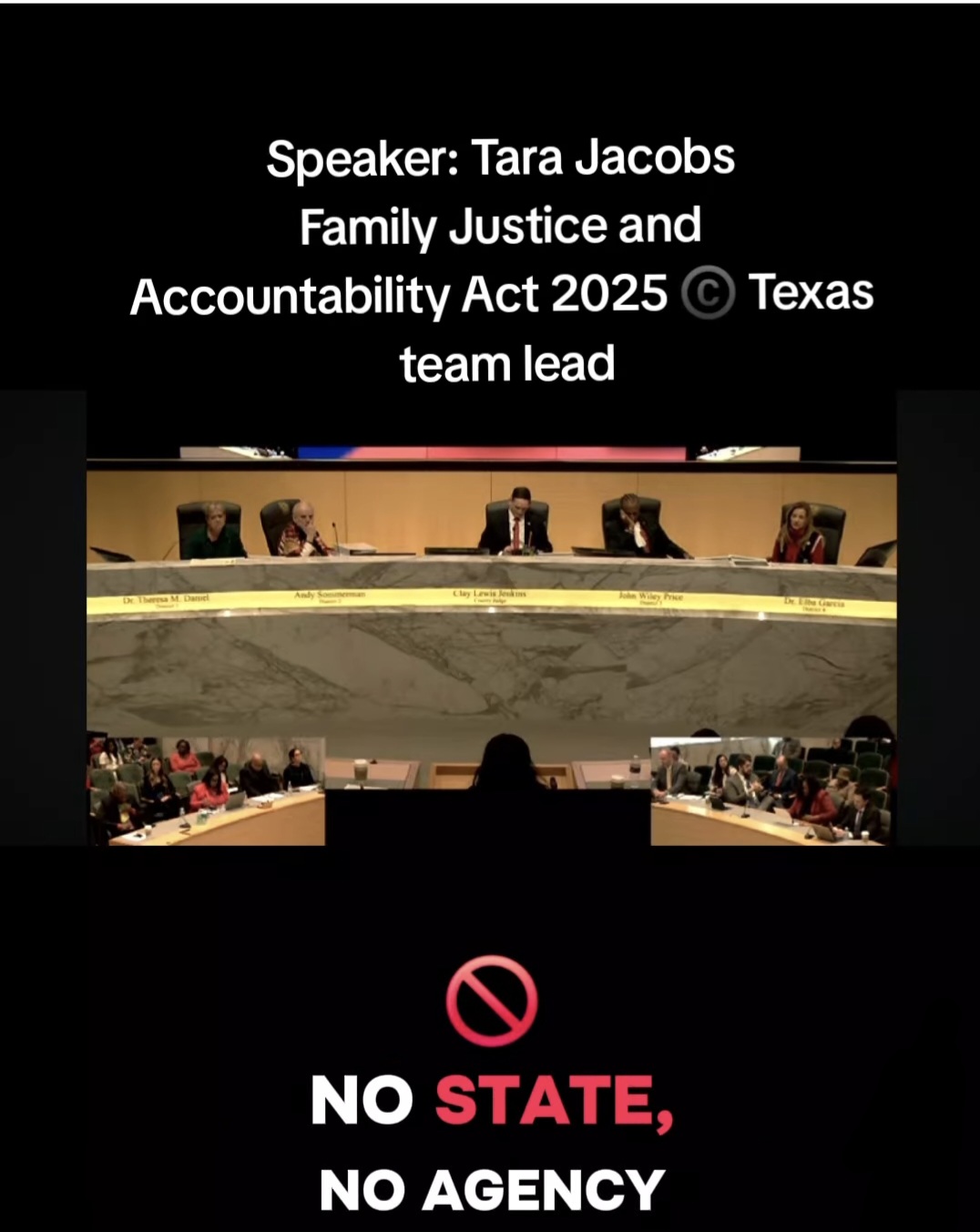 Tara Jacobs public speaking at Dallas County Commissioners court 2025