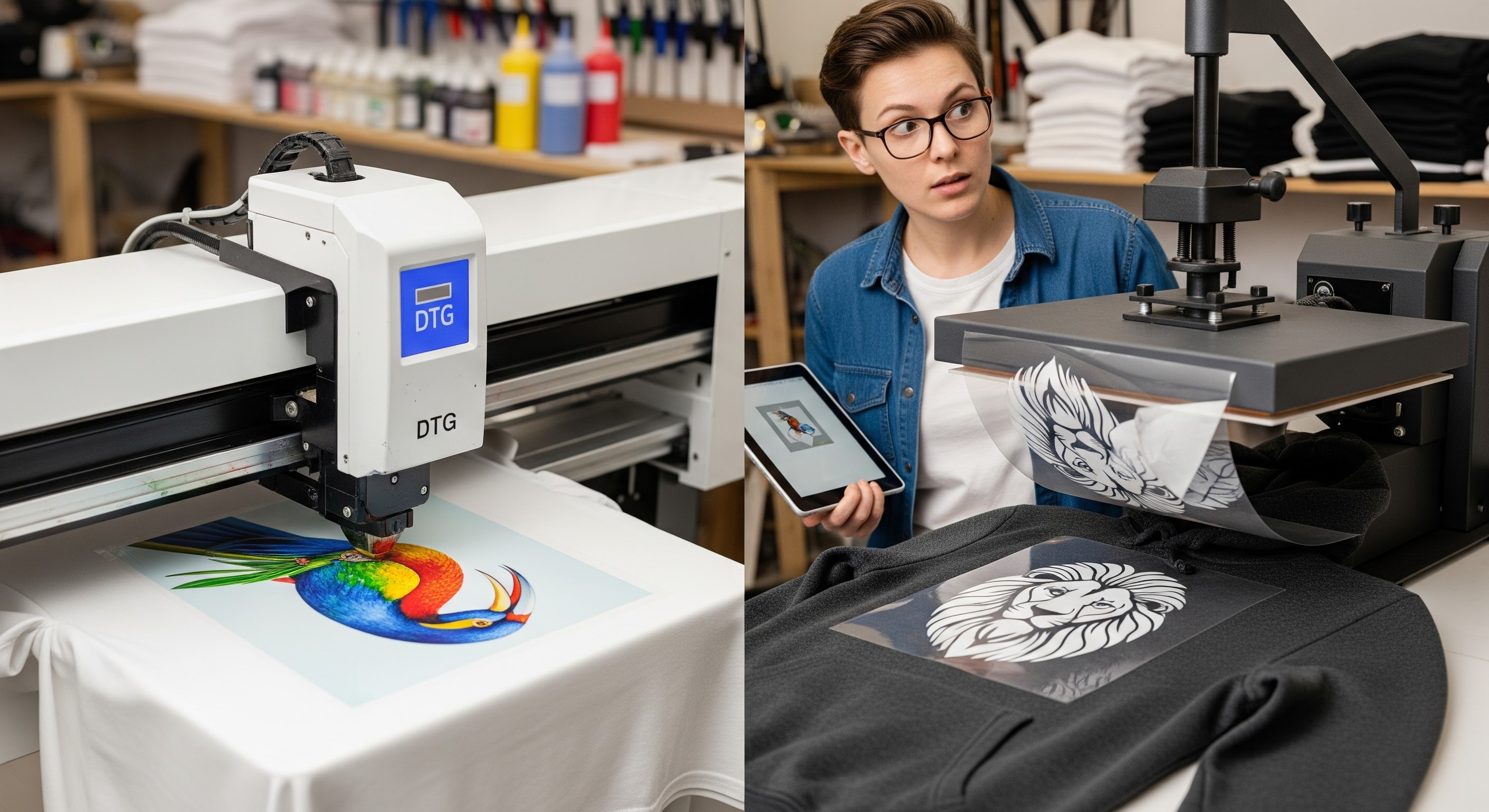 Pros and Cons of DTG vs DTF Printing Pros and Cons of DTG vs DTF Printing